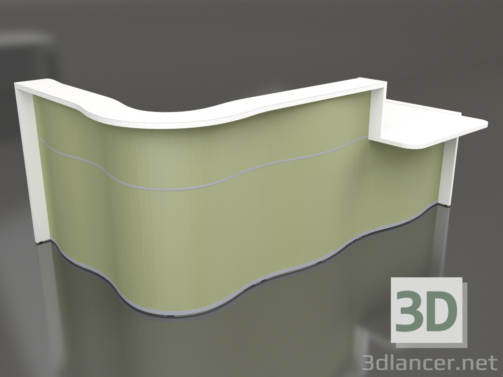 modello 3D Banco reception Wave LUV40L (2780x1103) - anteprima