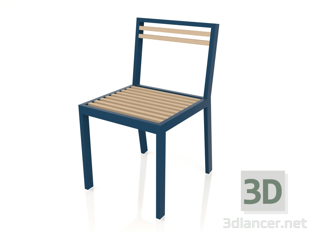 modèle 3D Chaise de salle à manger (gris bleu) - preview