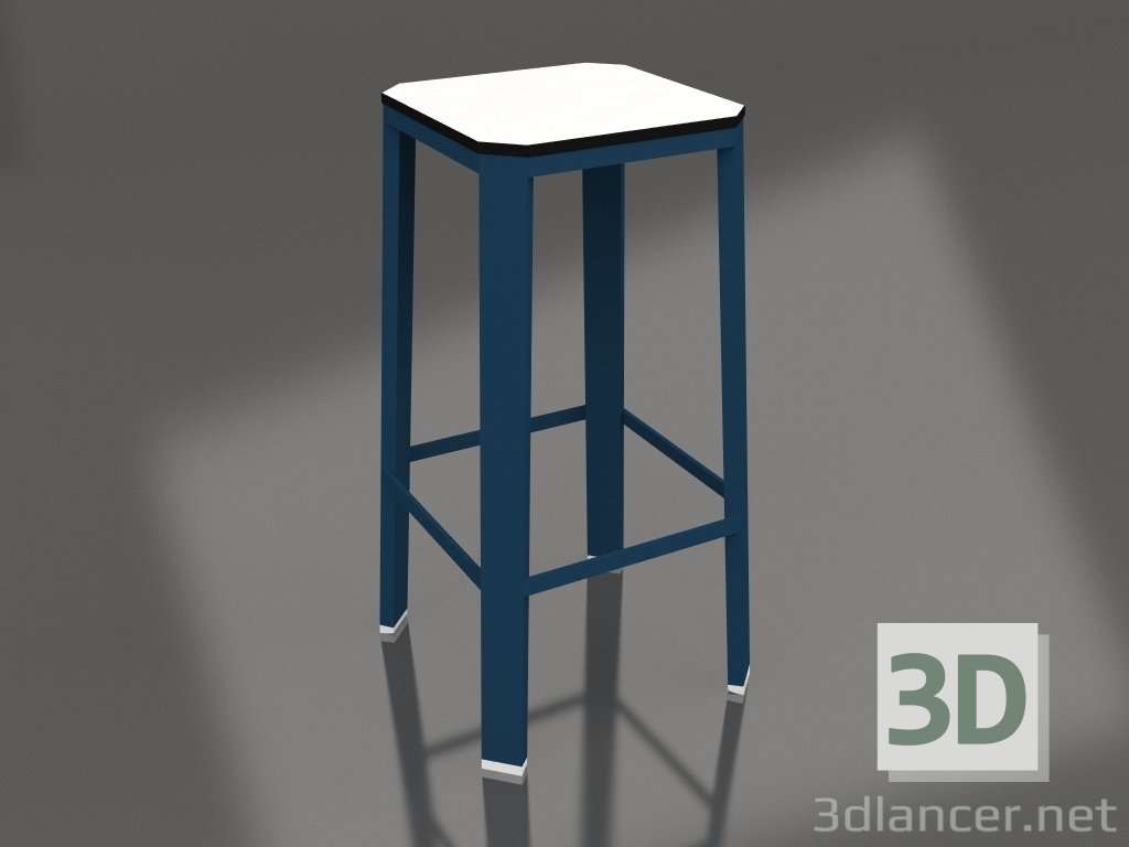 Modelo 3d Banqueta alta (azul cinza) - preview