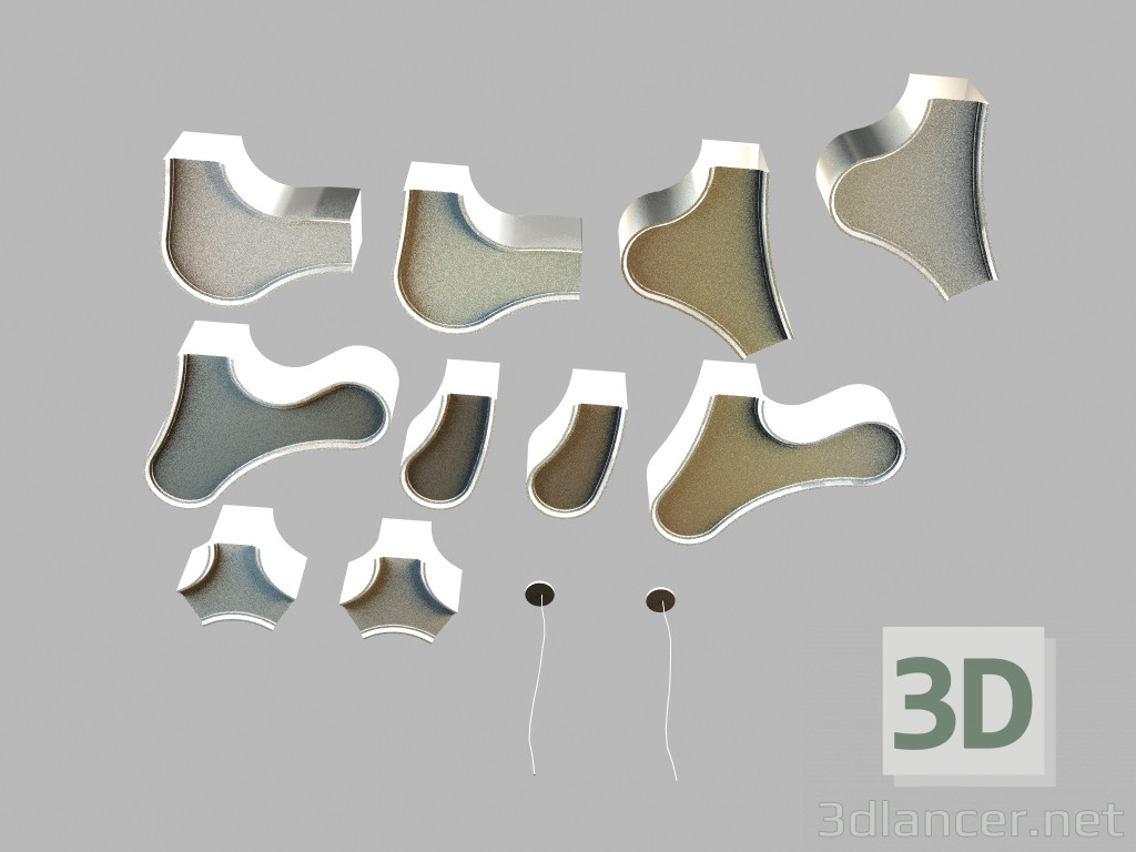 modello 3D Articoli sospesi luminaire AMEBA (2200, 2201, 2205, 2206, 2210, 2211, 2215, 2216, 2220, 2221, 2225, - anteprima