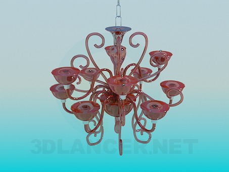 3d model Glass chandelier - preview