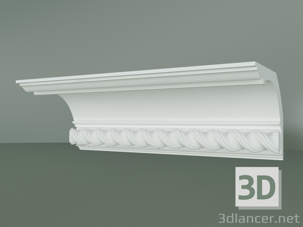 Modelo 3d Cornija de gesso com ornamento KV049 - preview