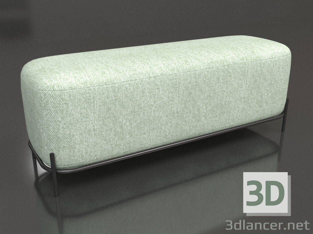 3D modeli Pouffe Pawai genişliği 120 (gri-turkuaz) - önizleme