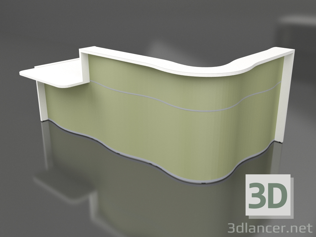 3D modeli Resepsiyon masası Wave LUV40P (2780x1103) - önizleme