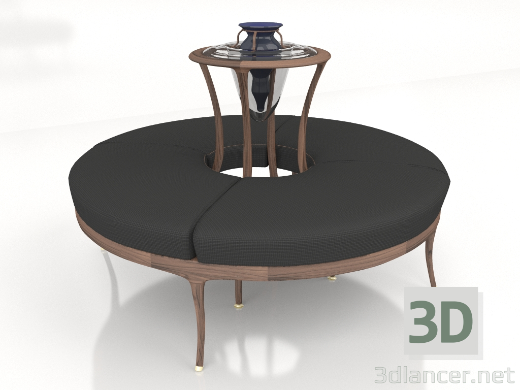 3D modeli Kanepe Büyük Çiçek - önizleme