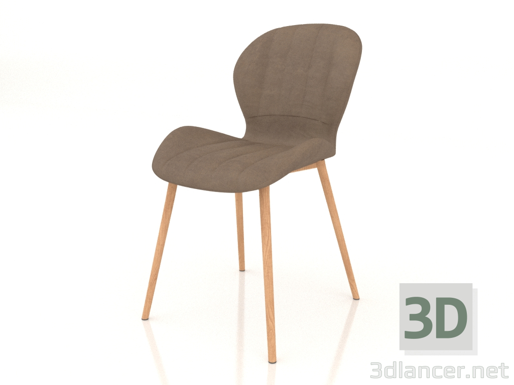 3D Modell Stuhl Debby (braunes Holz) - Vorschau