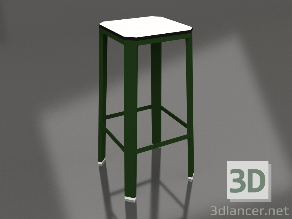 3d model Taburete alto (Verde botella) - vista previa