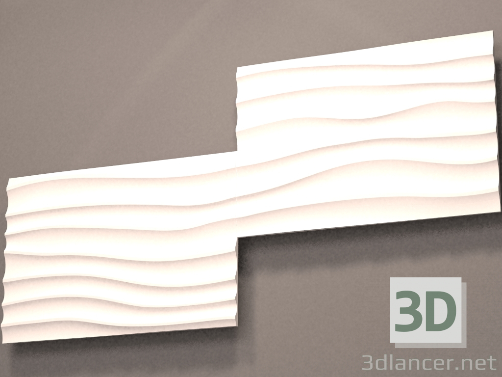 3d model Panel decorativo Wave 3 - vista previa