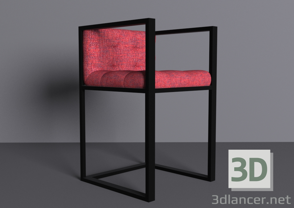 3d Chair with metal frame model buy - render