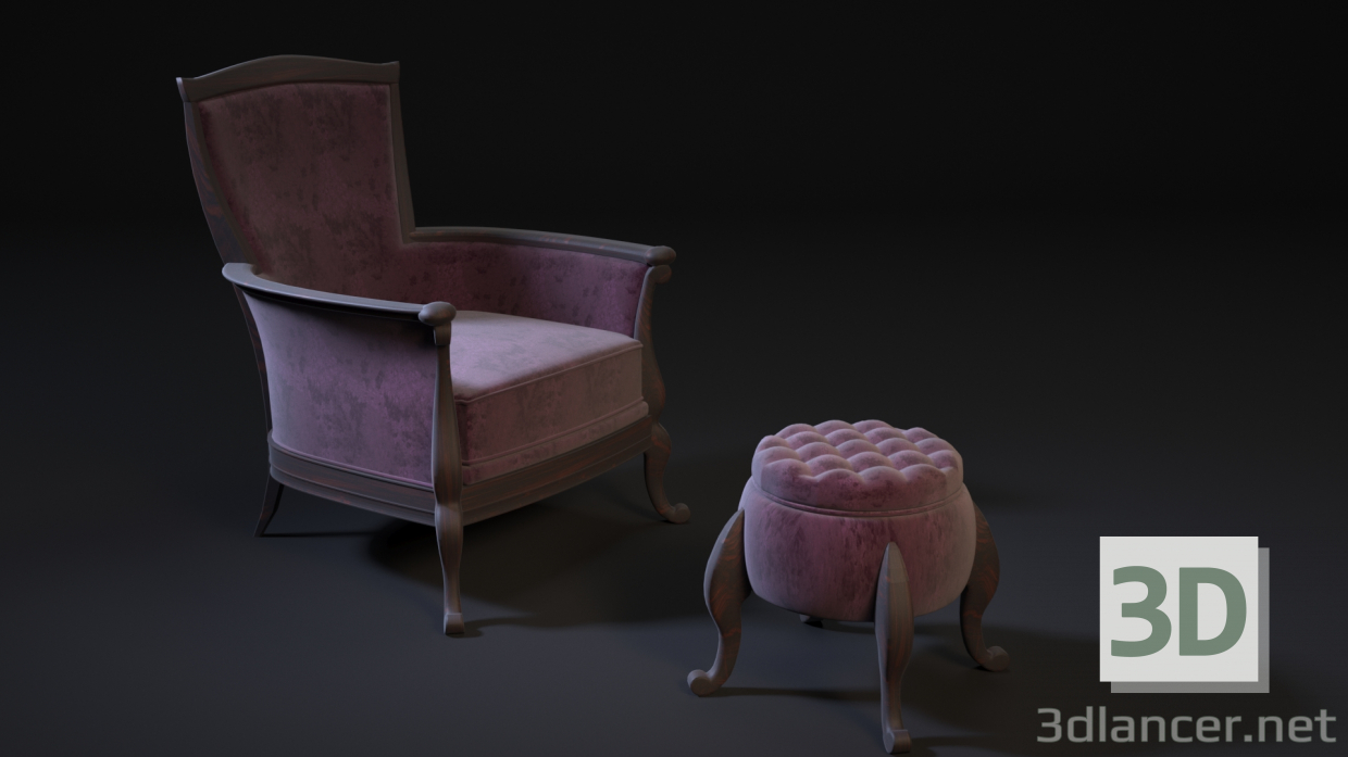 3d chair pouf модель купити - зображення