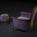 silla puf 3D modelo Compro - render