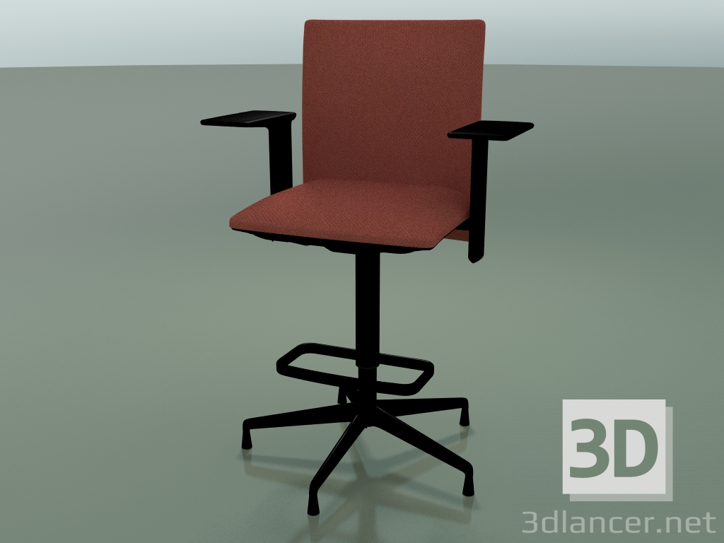 modello 3D Sgabello con schienale basso 6507 (5 gambe, con imbottitura rimovibile, bracciolo regolabile 3D XL, - anteprima