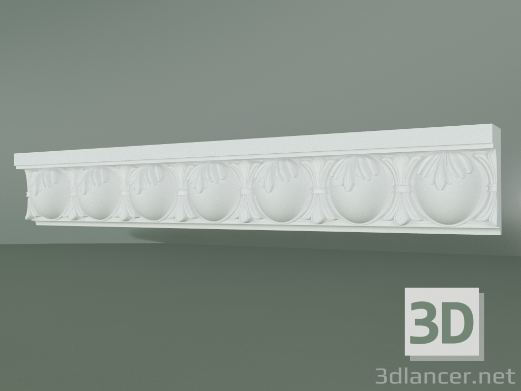 Modelo 3d Cornija de gesso com ornamento KV050 - preview