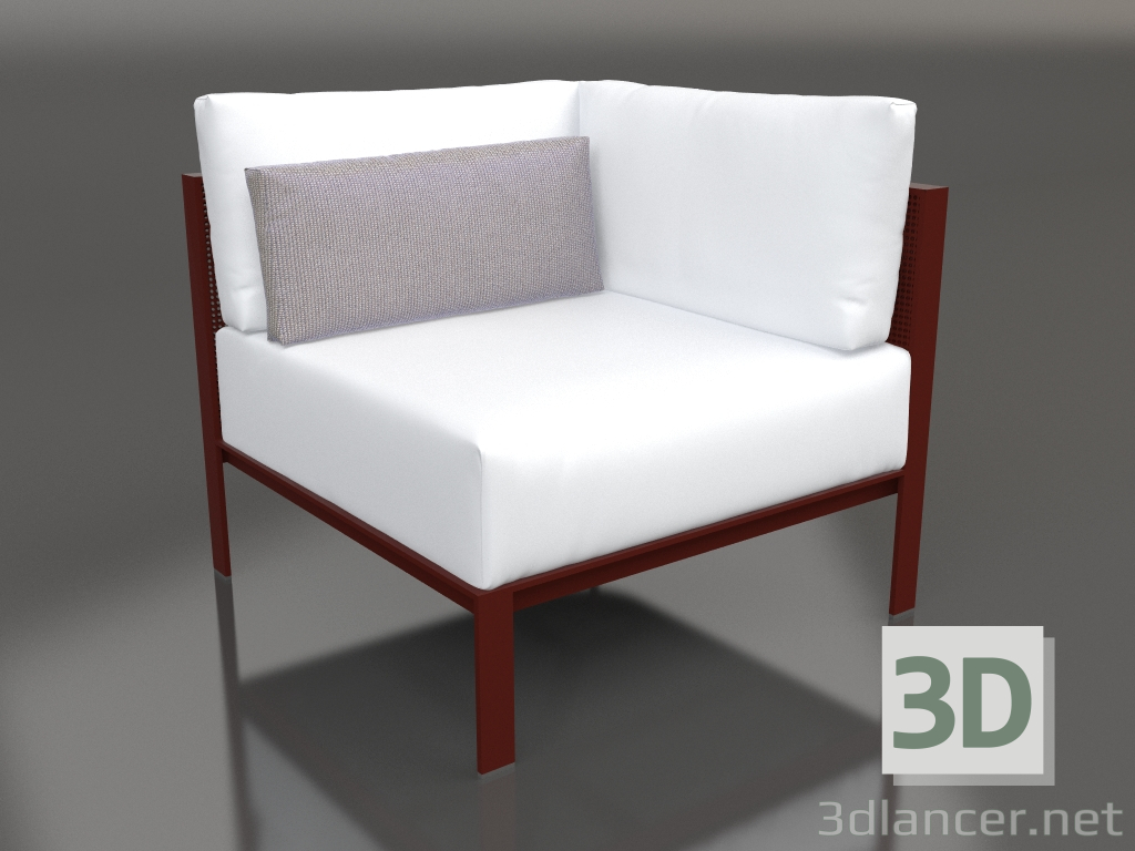 modello 3D Modulo divano, sezione 6 (Rosso vino) - anteprima