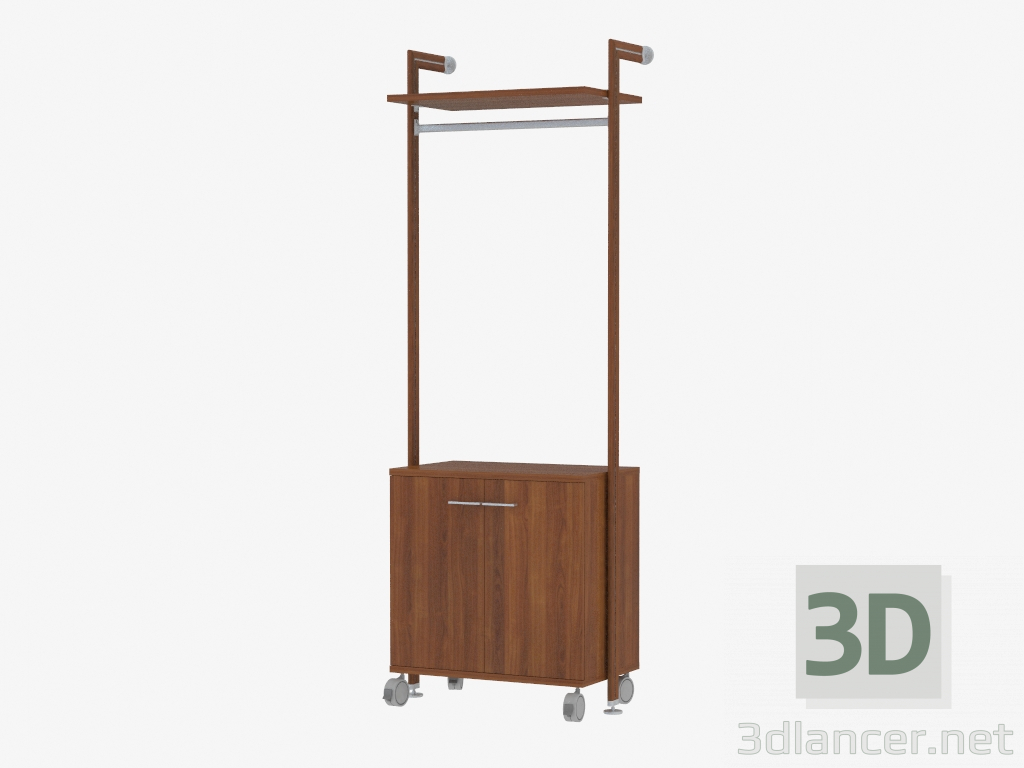 modello 3D Rack con ripiano superiore e supporto - anteprima