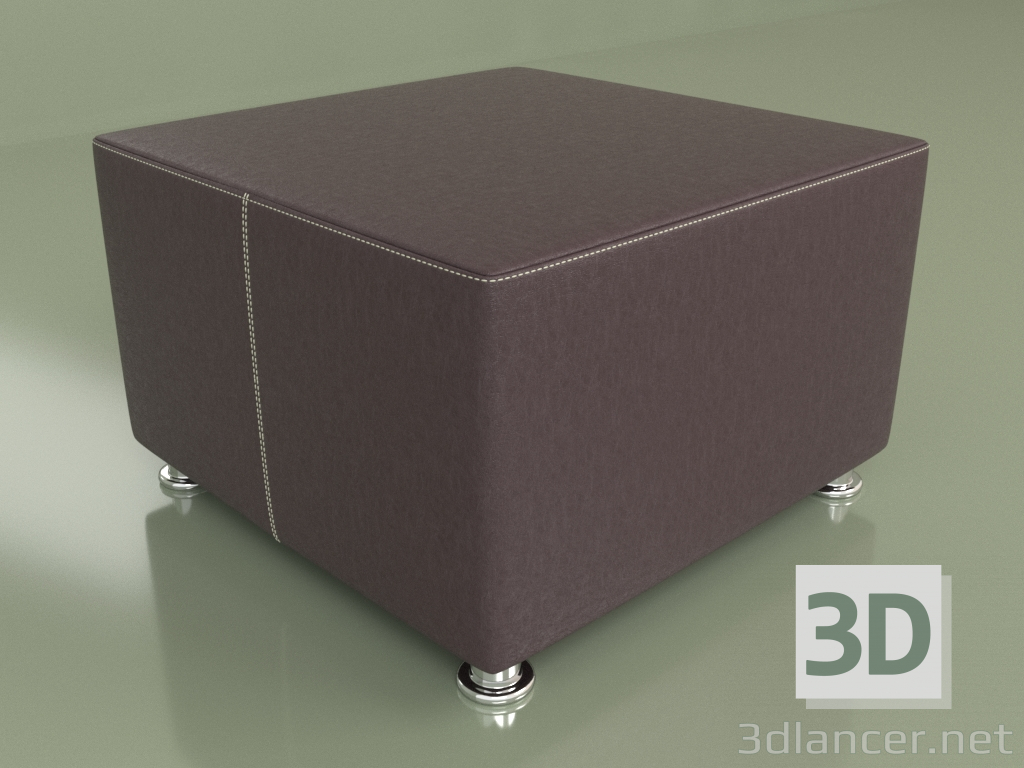 3D Modell Pouf Malta (Schwarz2 Leder) - Vorschau