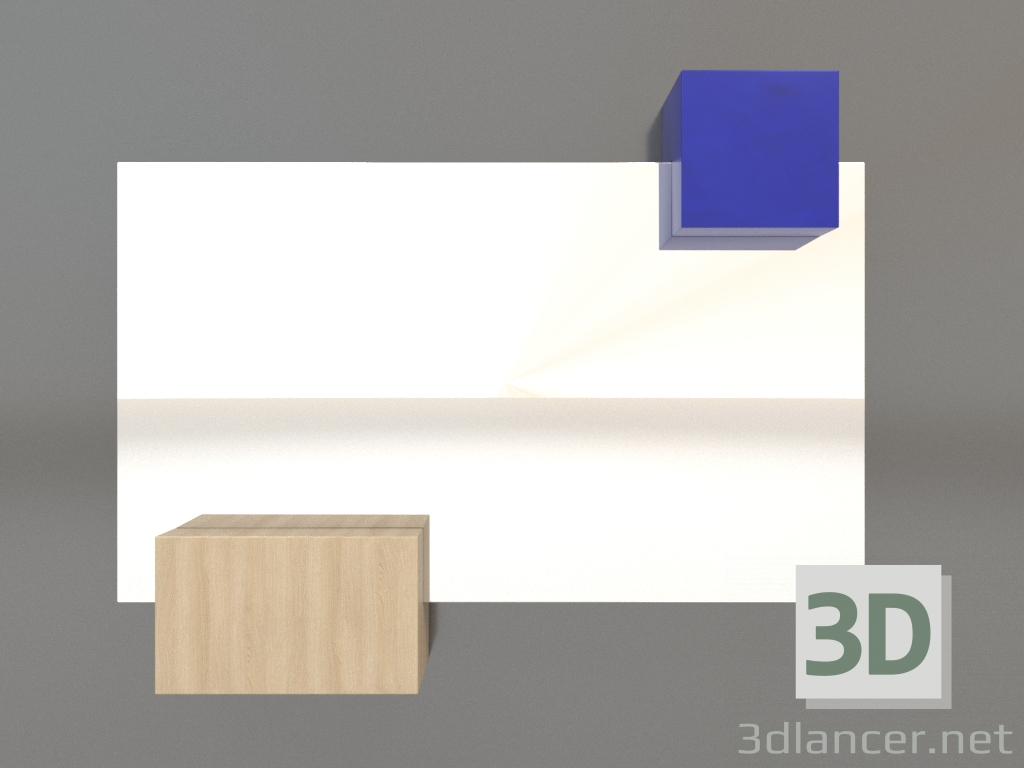 3d модель Дзеркало ZL 07 (753х593, wood white, blue) – превью