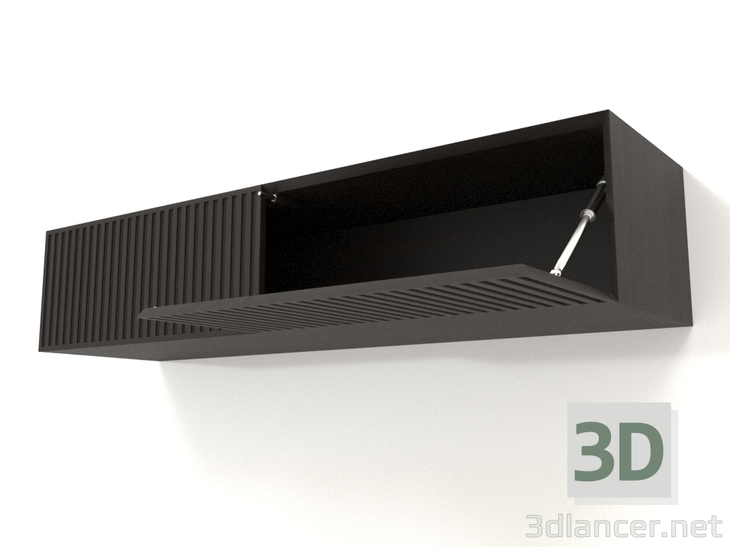 3d model Hanging shelf ST 06 (open door) (1200x315x250, wood brown dark) - preview