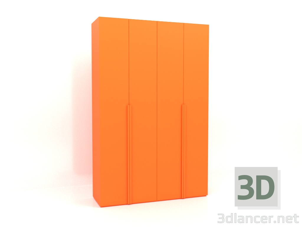 3D modeli Gardırop MW 02 boya (1800x600x2800, parlak parlak turuncu) - önizleme