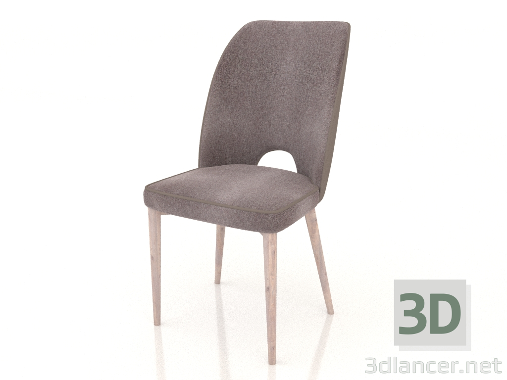 modèle 3D Chaise Kelly (beige foncé - chêne) - preview