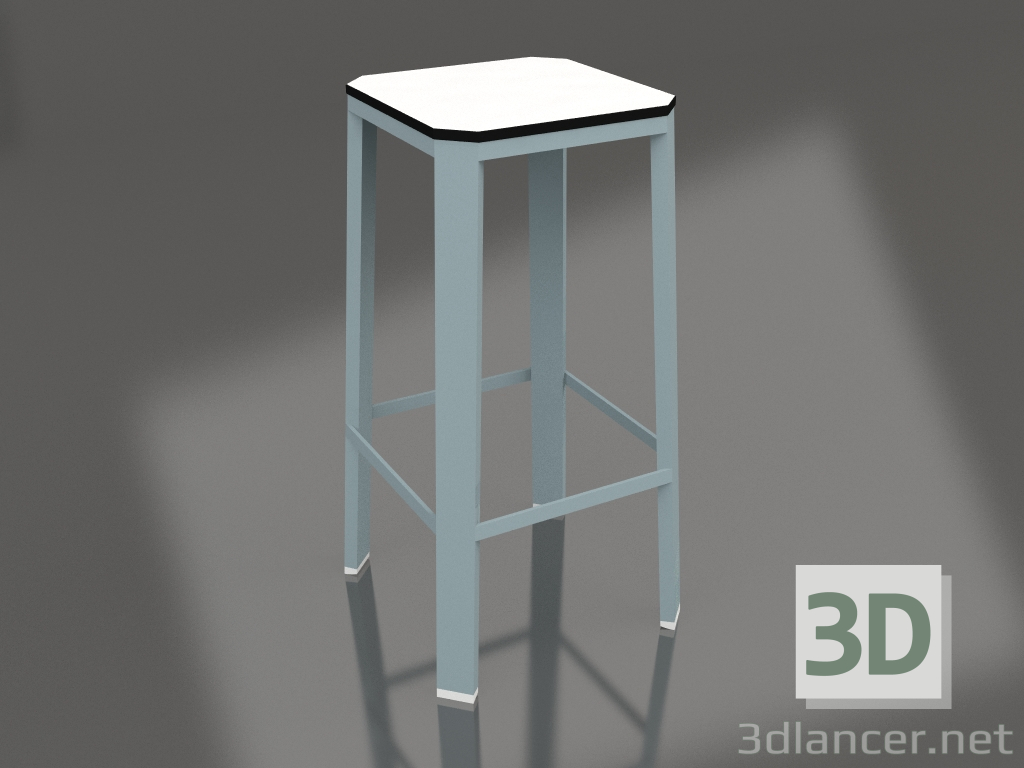 3D Modell Hoher Hocker (Blaugrau) - Vorschau