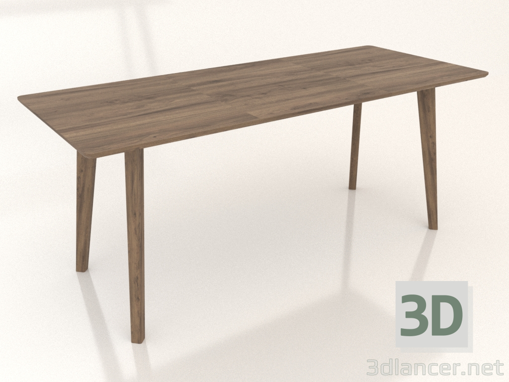 Modelo 3d Mesa de jantar nórdica (1800x750, nogueira) - preview