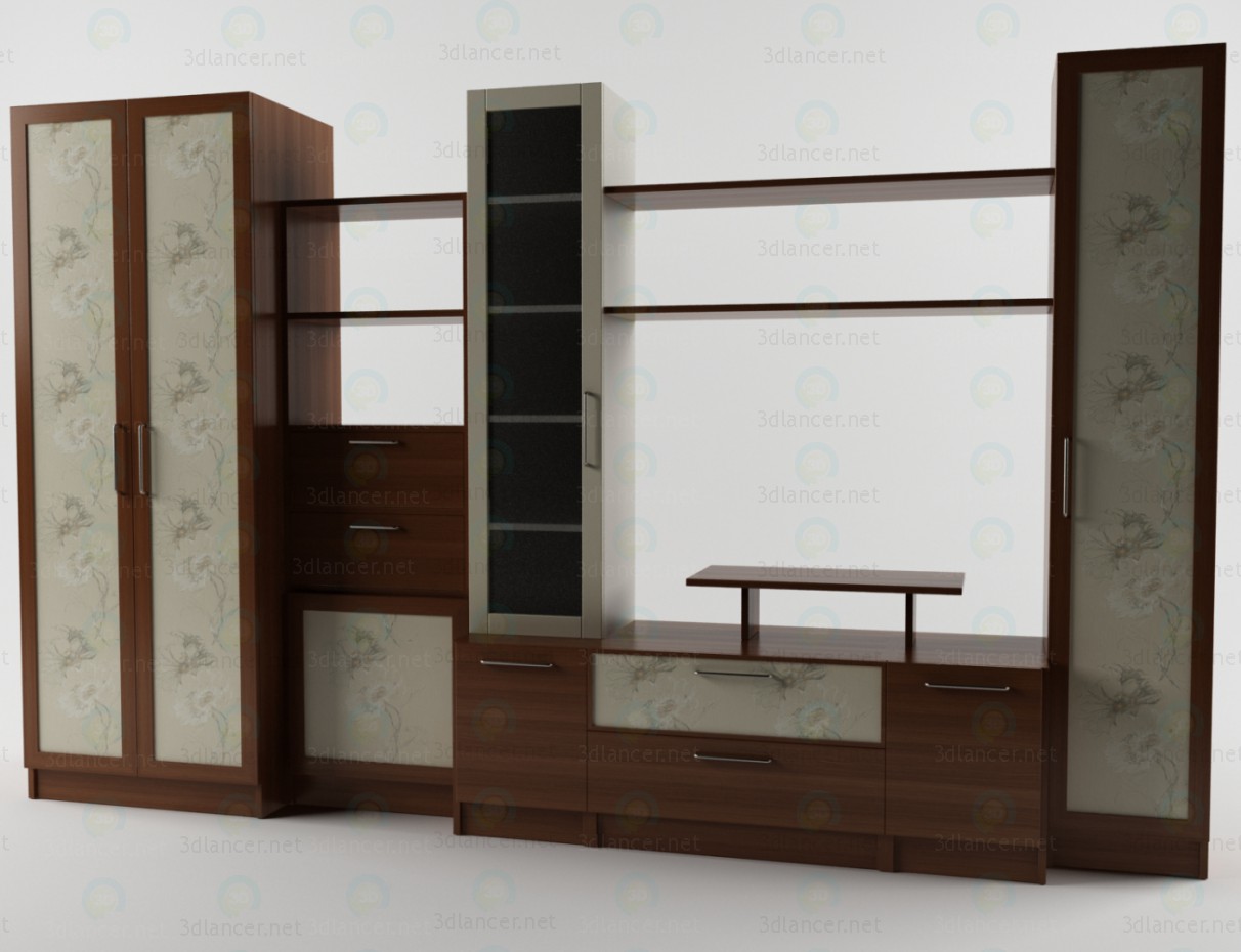 3d model Wall unit for a living room - preview