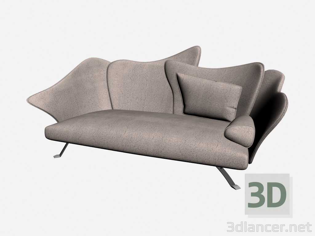 3d model Sillón flor amplia - vista previa