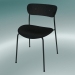 modello 3D Chair Pavilion (AV3, H 76cm, 50x52.5cm, Rovere tinto nero, Pelle - Seta nera) - anteprima