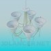 3d model Lámpara Chandelier con pinturas del techo de porcelana - vista previa