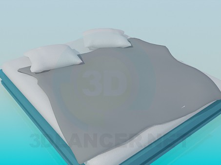 3D Modell Doppelbett - Vorschau