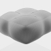 3d Cotton pouffe model buy - render