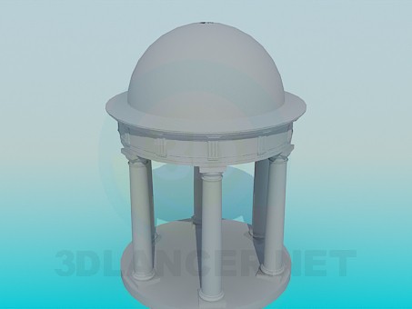 3D modeli Sütunlarla Pergola - önizleme