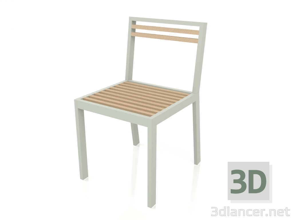 modello 3D Sedia da pranzo (Grigio cemento) - anteprima