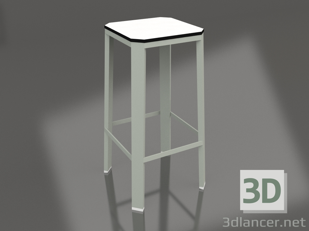 modèle 3D Tabouret haut (Gris ciment) - preview