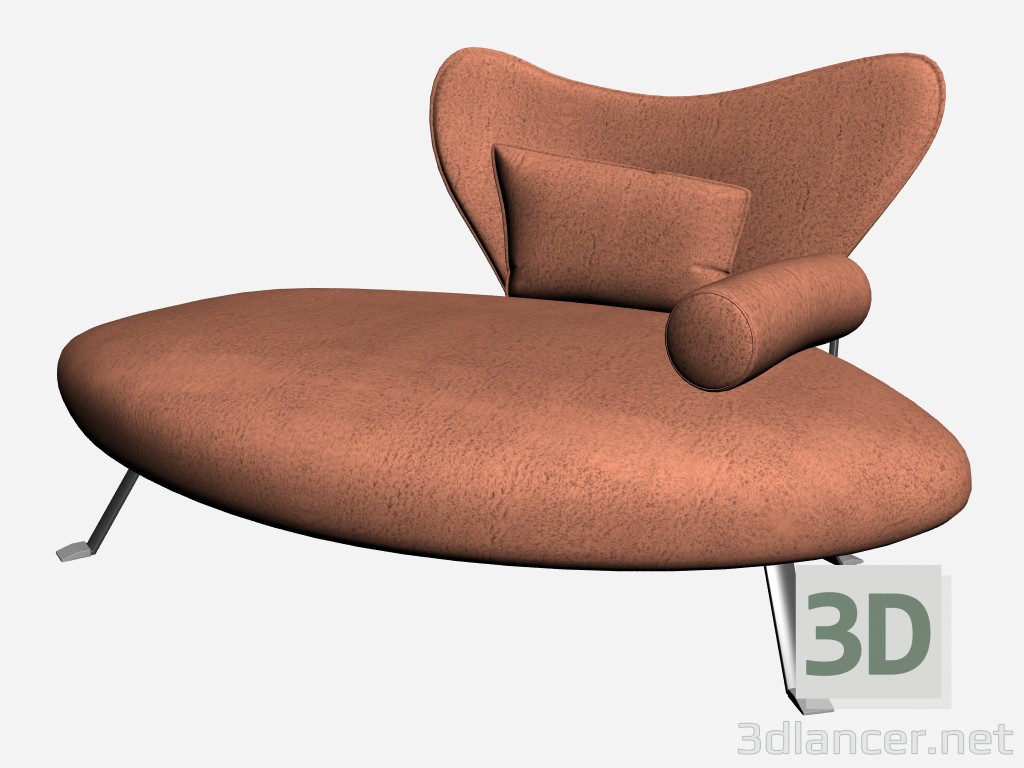 modèle 3D Chaise fleur 2 - preview