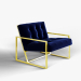 3d Navy velvet chair model buy - render