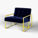 3d Navy velvet chair model buy - render