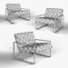 3d Navy velvet chair model buy - render