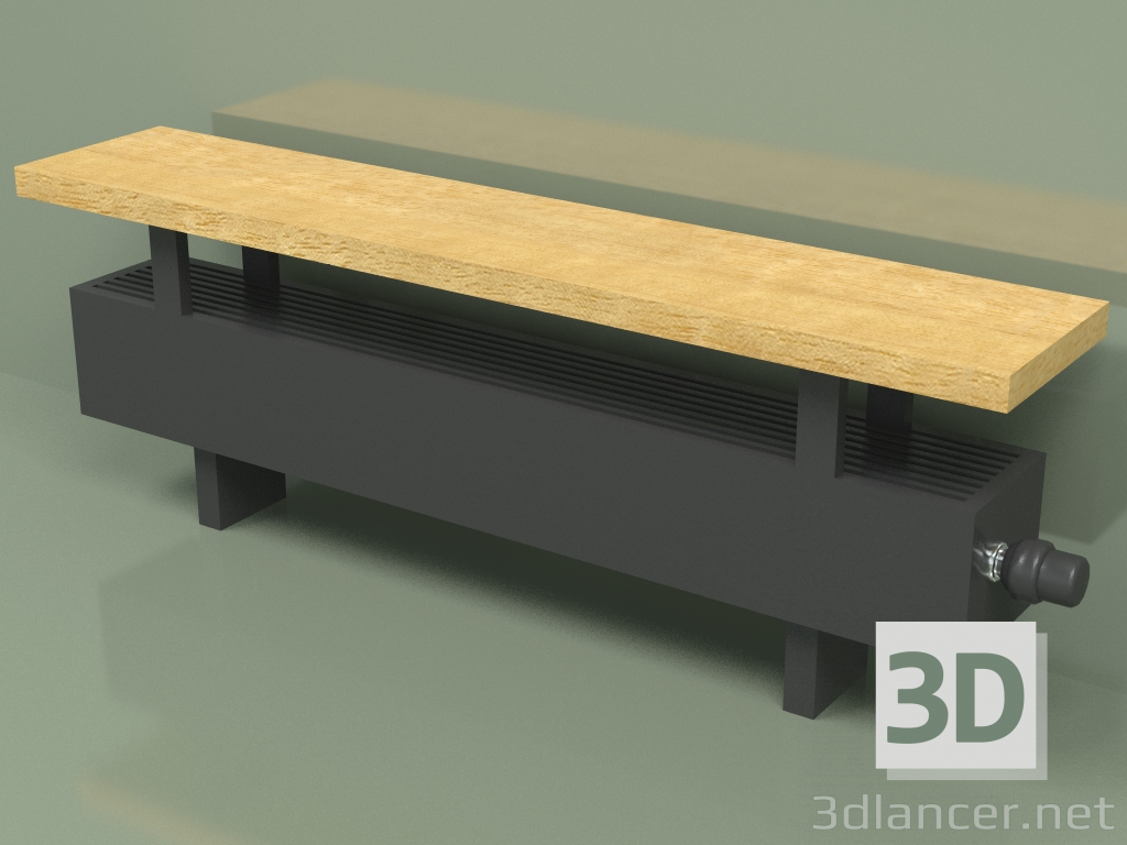 3d модель Конвектор - Aura Bench (140х1000х146, RAL 9005) – превью