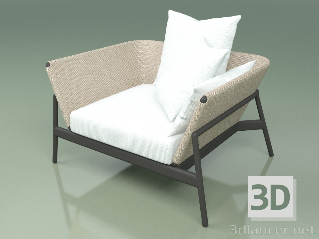 3d model Sofá 001 (Metal Smoke, Batyline Sand) - vista previa