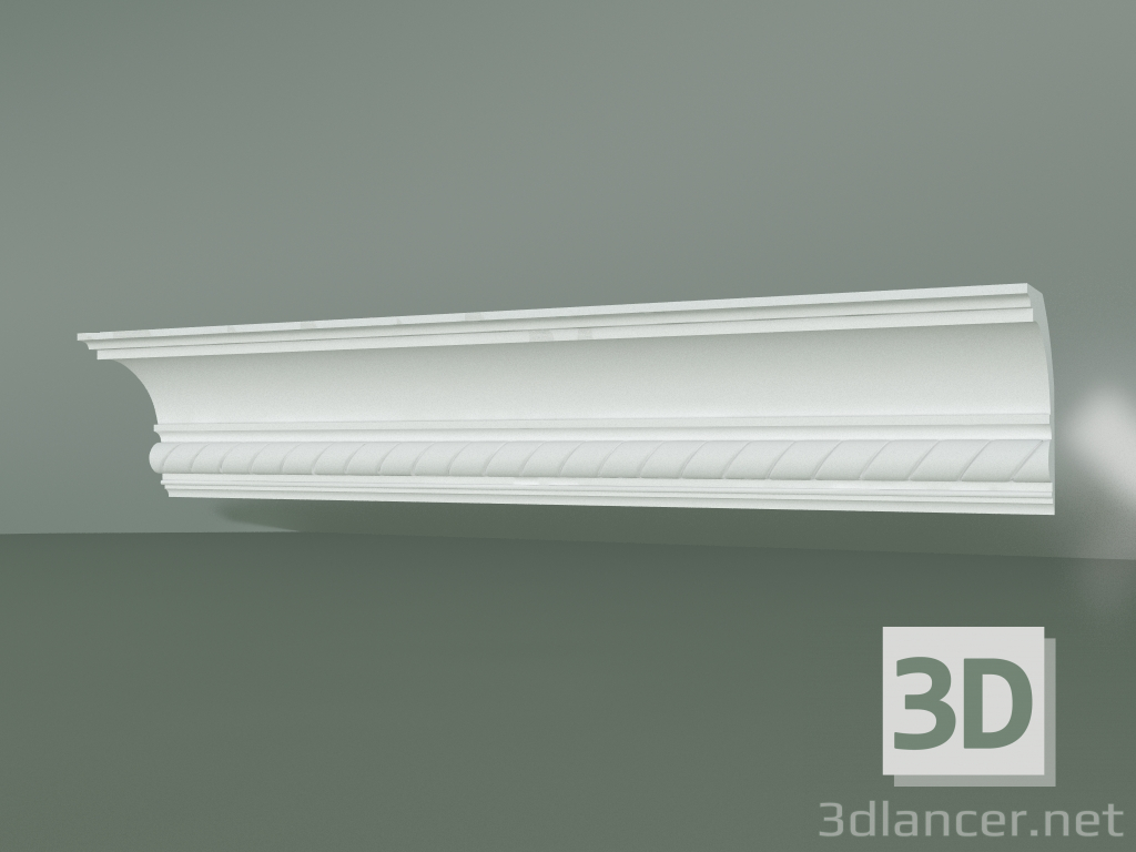 Modelo 3d Cornija de gesso com ornamento KV062 - preview