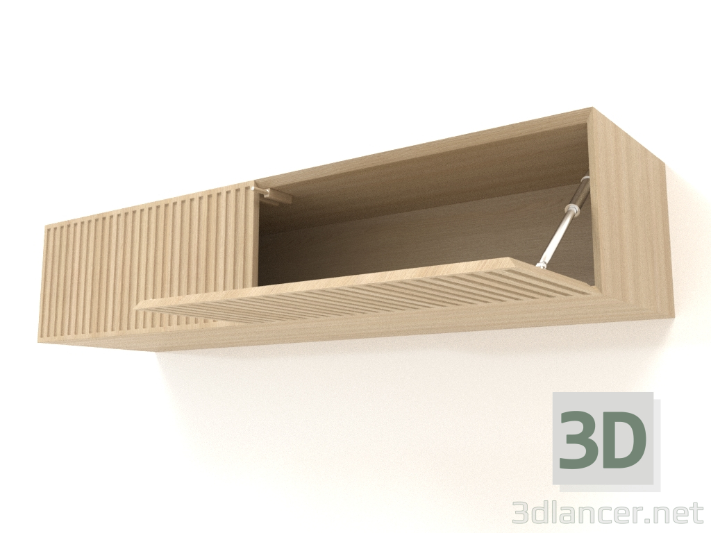 modello 3D Mensola pensile ST 06 (porta aperta) (1200x315x250, legno bianco) - anteprima