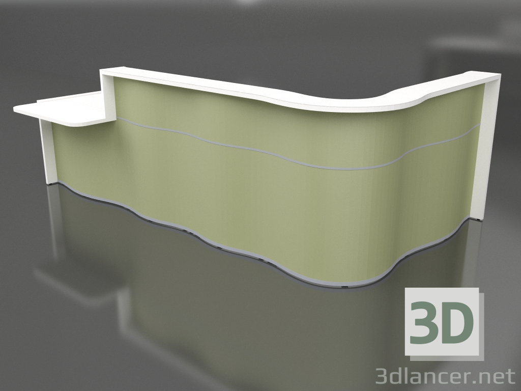 3D modeli Resepsiyon masası Wave LUV47P (3310x1103) - önizleme