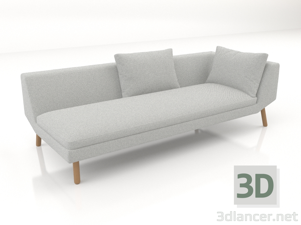 3D modeli Sağda kol dayamalı (ahşap ayaklı) son kanepe modülü 219 - önizleme