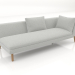 3d model End sofa module 219 with an armrest on the right (wooden legs) - preview