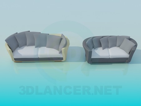 3d модель Диван овальный – превью