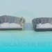 3d модель Диван овальный – превью