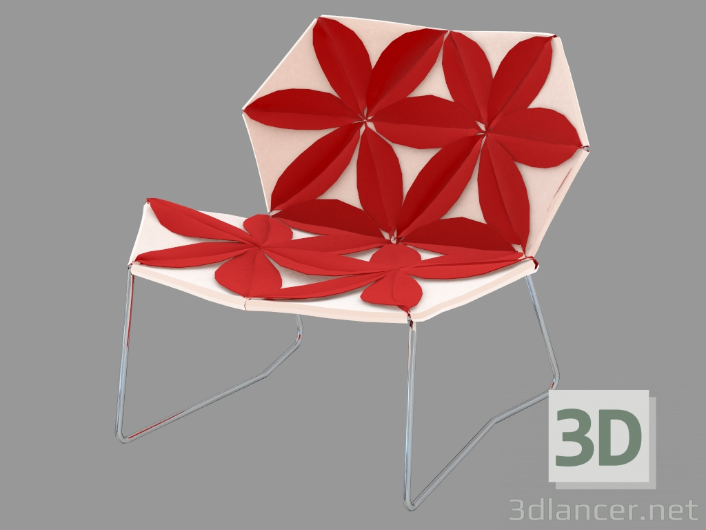 3d model Sillón sobre estructura de metal. - vista previa