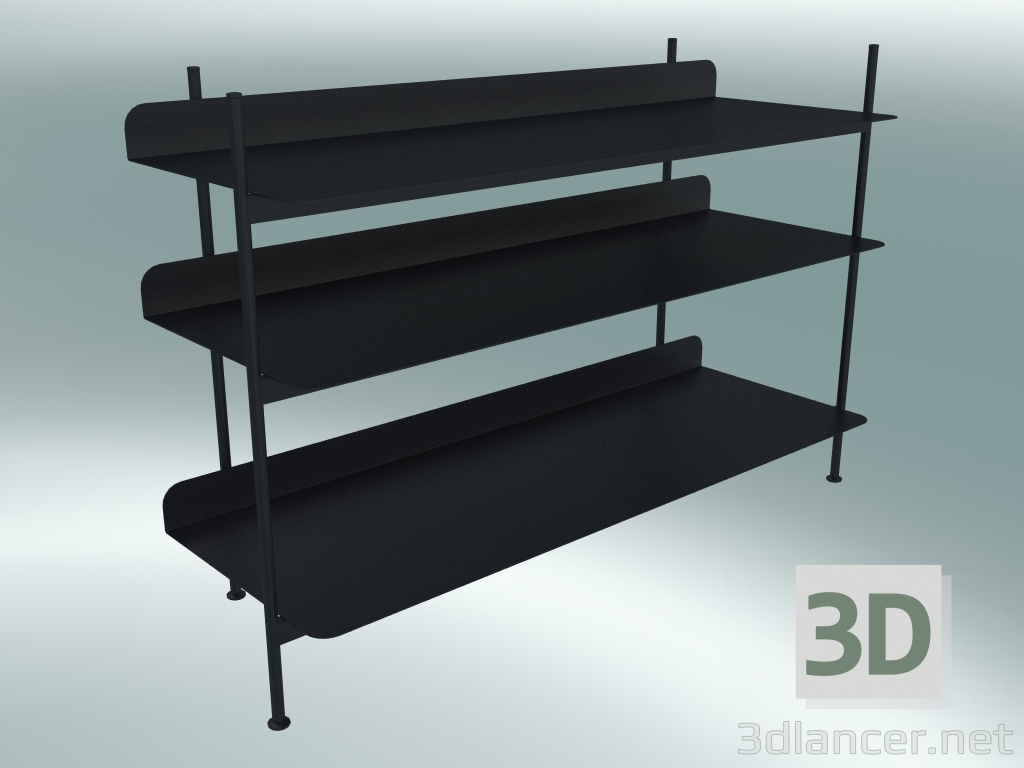 3D Modell Racksystem kompilieren (Konfiguration 2, schwarz) - Vorschau